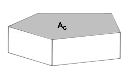 Beliebiges fünfeckiges Prisma mit Grundfläche A_G